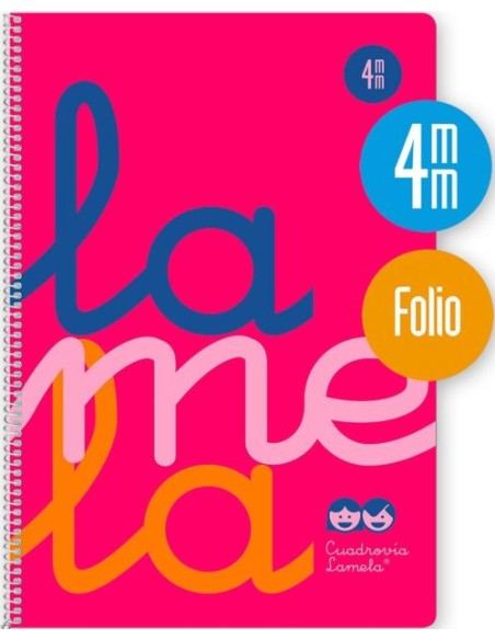 CUADERNO ESPIRAL Fº 80H 90G 4MM ROSA CUADROVIA PP